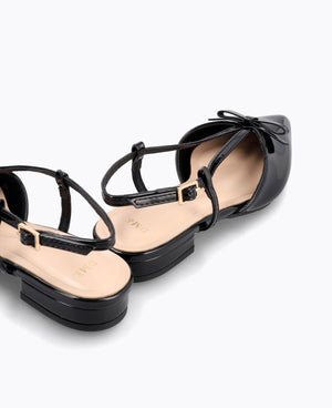 Estelle Slingback Flat Pumps - Black