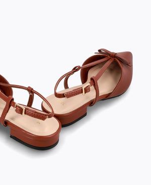 Estelle Slingback Flat Pumps - Brown