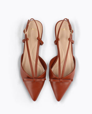 Estelle Slingback Flat Pumps - Brown