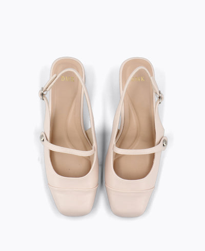 Haelyn Slingback Mary Janes - Beige