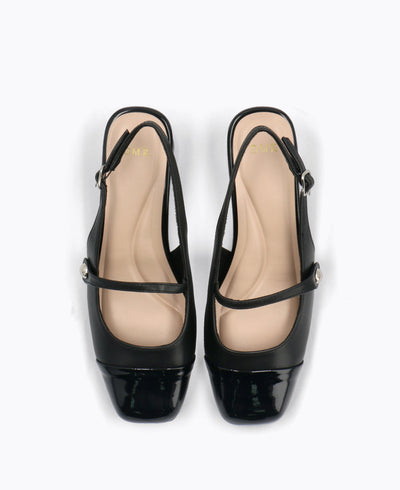 Haelyn Slingback Mary Janes - Black