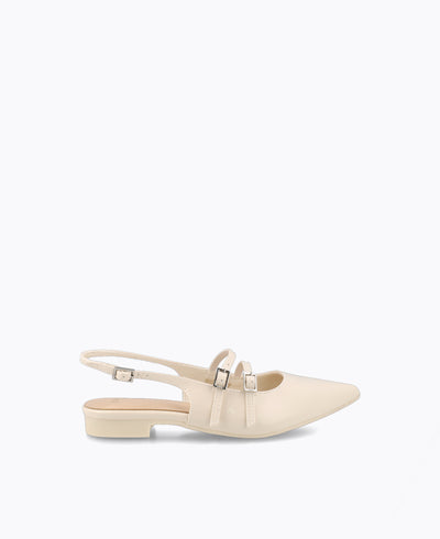 Inca Slingback Mary Jane Flats V2 - Beige