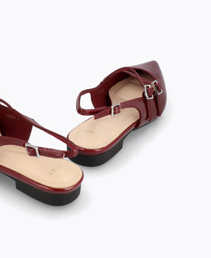Inca Slingback Mary Jane Flats V2 - Maroon