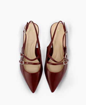 Inca Slingback Mary Jane Flats V2 - Maroon