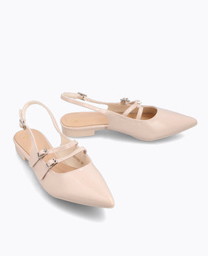 Inca Slingback Mary Jane Flats V2 - Nude