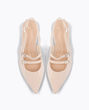 Inca Slingback Mary Jane Flats V2 - Nude