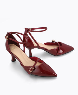 Inez Heel Pumps - Maroon
