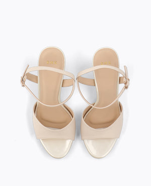 Isadora Platform Heel Sandals - Beige