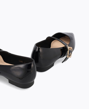 Jacey Mary Janes Flats - Black