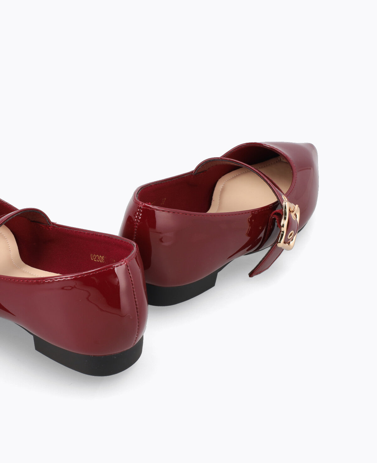 Jacey Mary Janes Flats - Maroon
