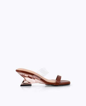 Jackie Heel Sandals - Brown