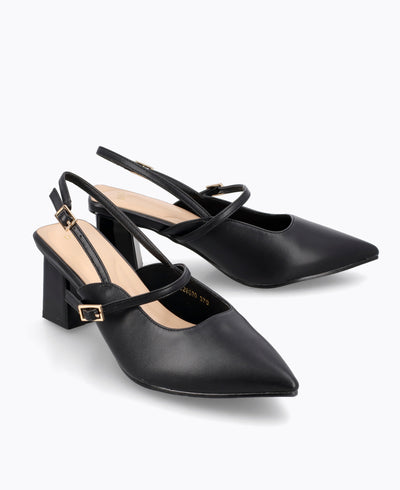 Jazmine Slingback Heel Pumps - Black