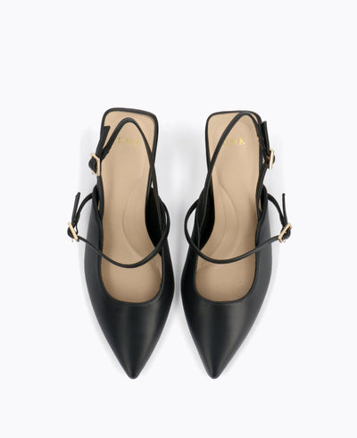 Jazmine Slingback Heel Pumps - Black