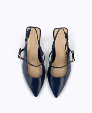 Jazmine Slingback Heel Pumps - Navy