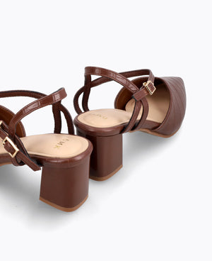Jessie Heel Pumps - Brown