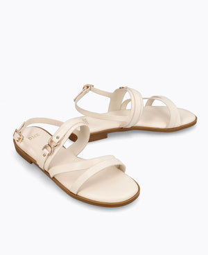 Jolie Flat Sandals - Beige