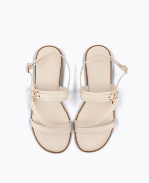 Jolie Flat Sandals - Beige