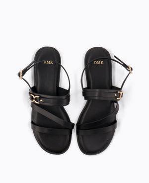 Jolie Flat Sandals - Black