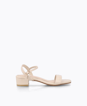 Julie Block Heel Sandals - Beige