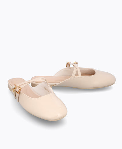 Kacey Mary Jane Flats - Beige