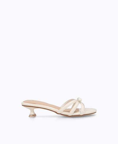 Katie Bow Heel Sandals - Beige