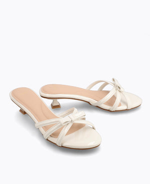 Katie Bow Heel Sandals - Beige
