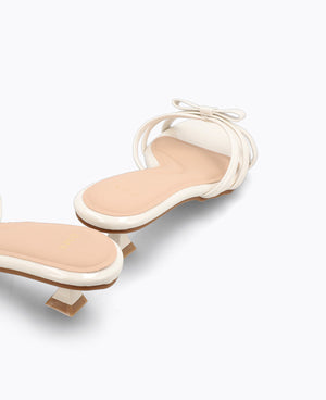 Katie Bow Heel Sandals - Beige