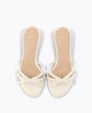 Katie Bow Heel Sandals - Beige