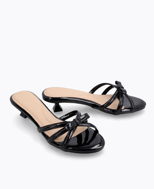 Katie Bow Heel Sandals - Black