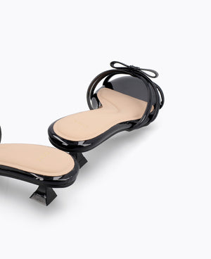 Katie Bow Heel Sandals - Black