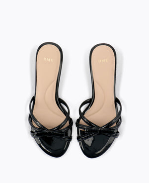 Katie Bow Heel Sandals - Black