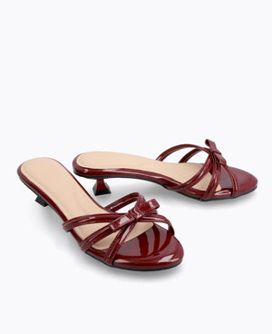 Katie Bow Heel Sandals - Red
