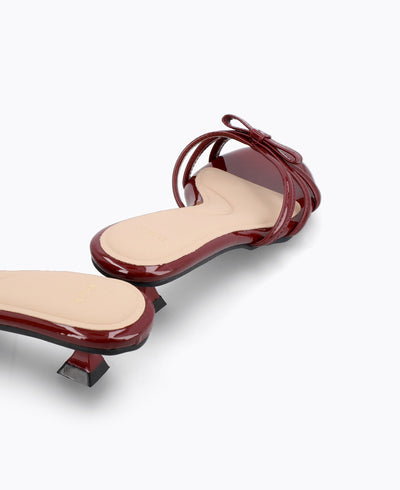Katie Bow Heel Sandals - Red