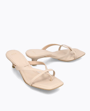 Kayla Thong Heel Sandals V2 - Beige