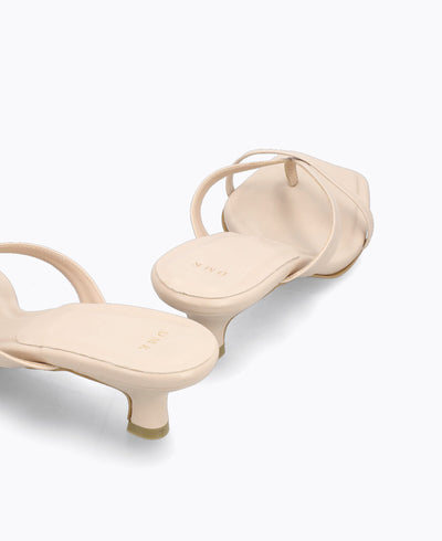 Kayla Thong Heel Sandals V2 - Beige