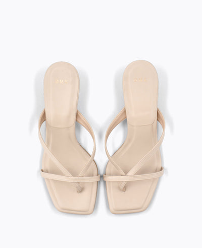 Kayla Thong Heel Sandals V2 - Beige