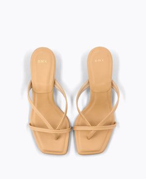 Kayla Thong Heel Sandals V2 - Nude