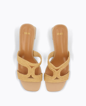 Lara Heel Sandals - Beige