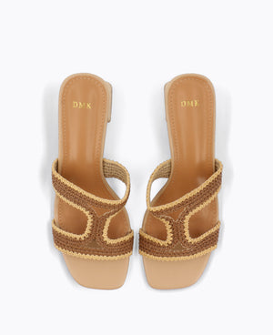 Lara Heel Sandals - Brown