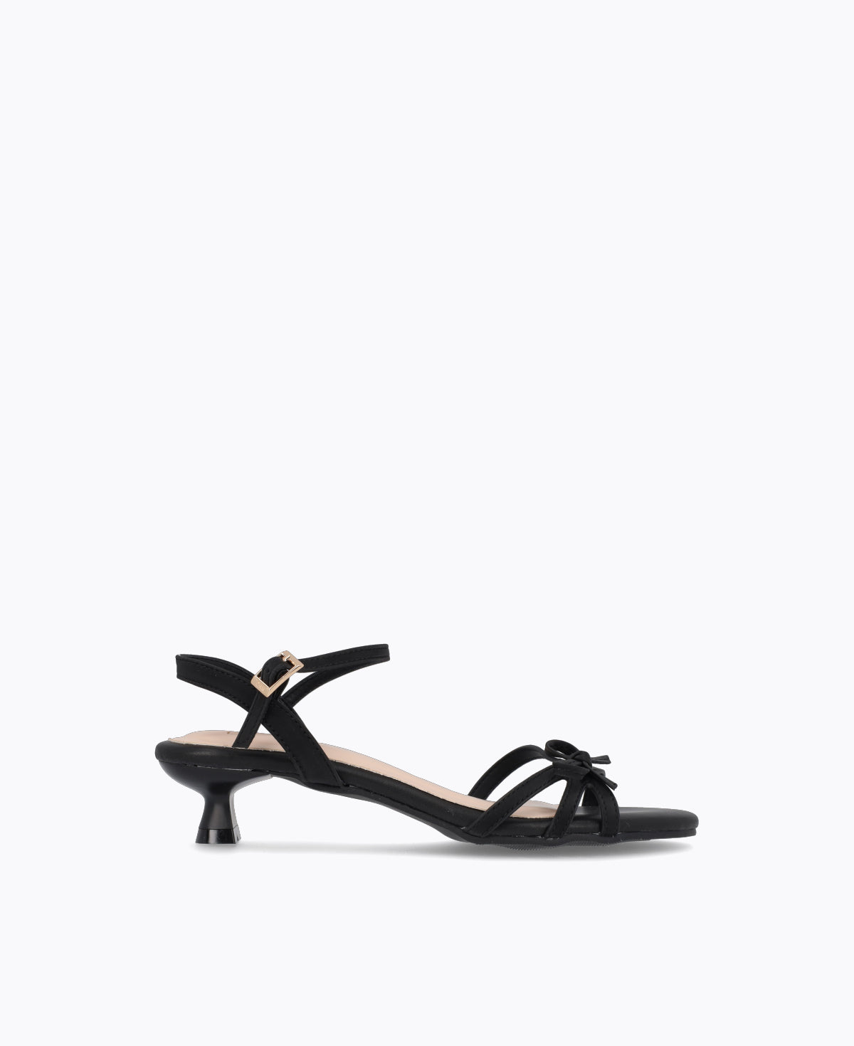 Leah Bow Heel Sandals - Black
