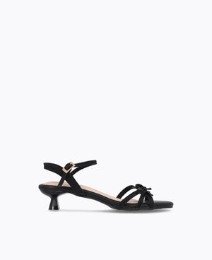 Leah Bow Heel Sandals - Black