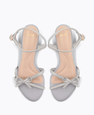 Leah Bow Heel Sandals - Blue