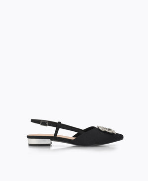 Leona Slingback Flat Pumps - Black