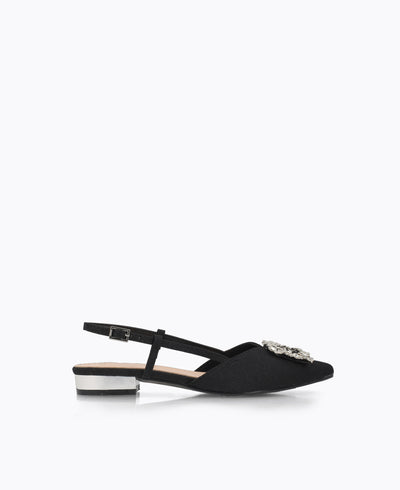 Leona Slingback Flat Pumps - Black