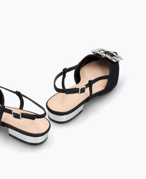 Leona Slingback Flat Pumps - Black
