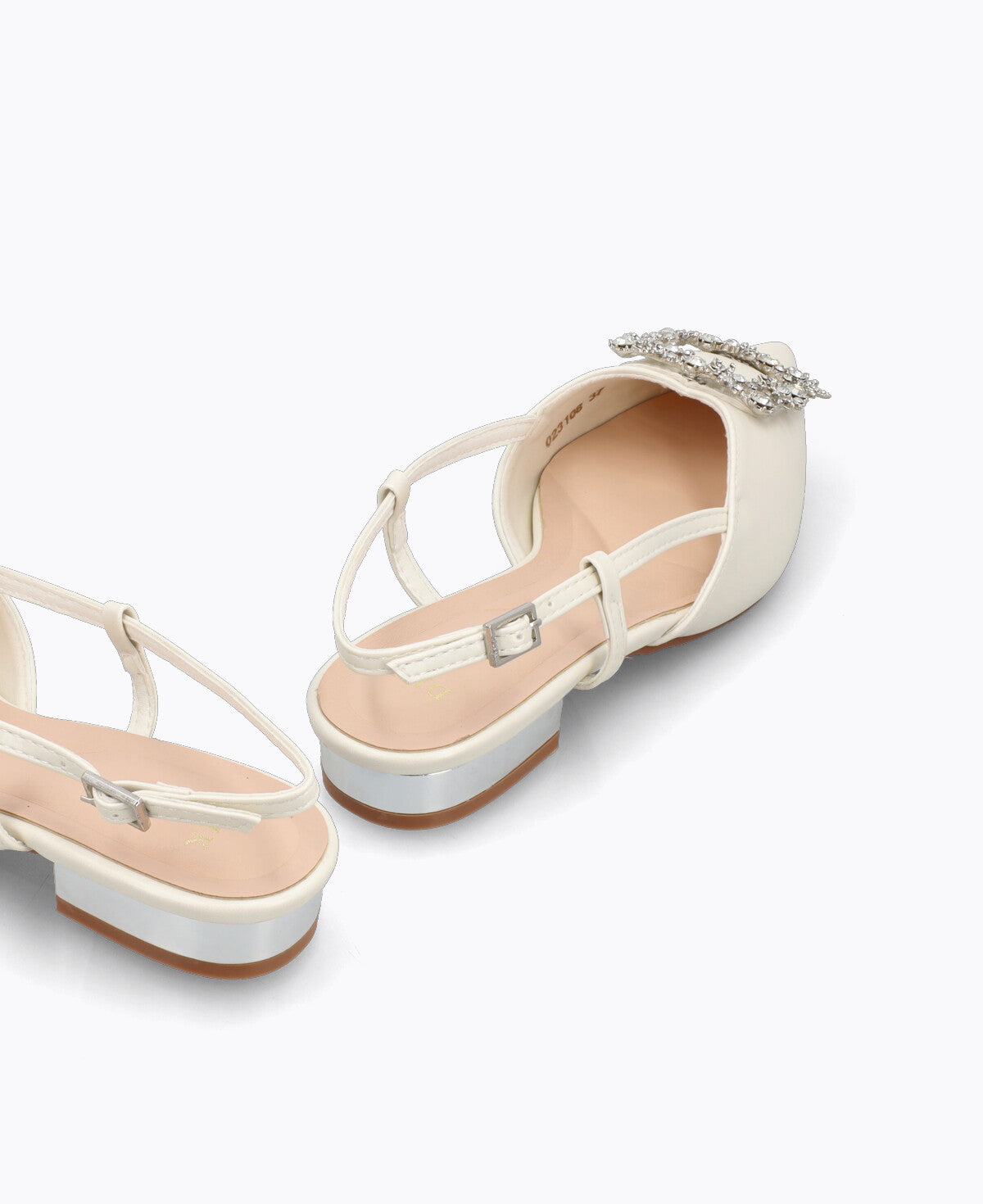 Leona Slingback Flat Pumps - Pearl Beige