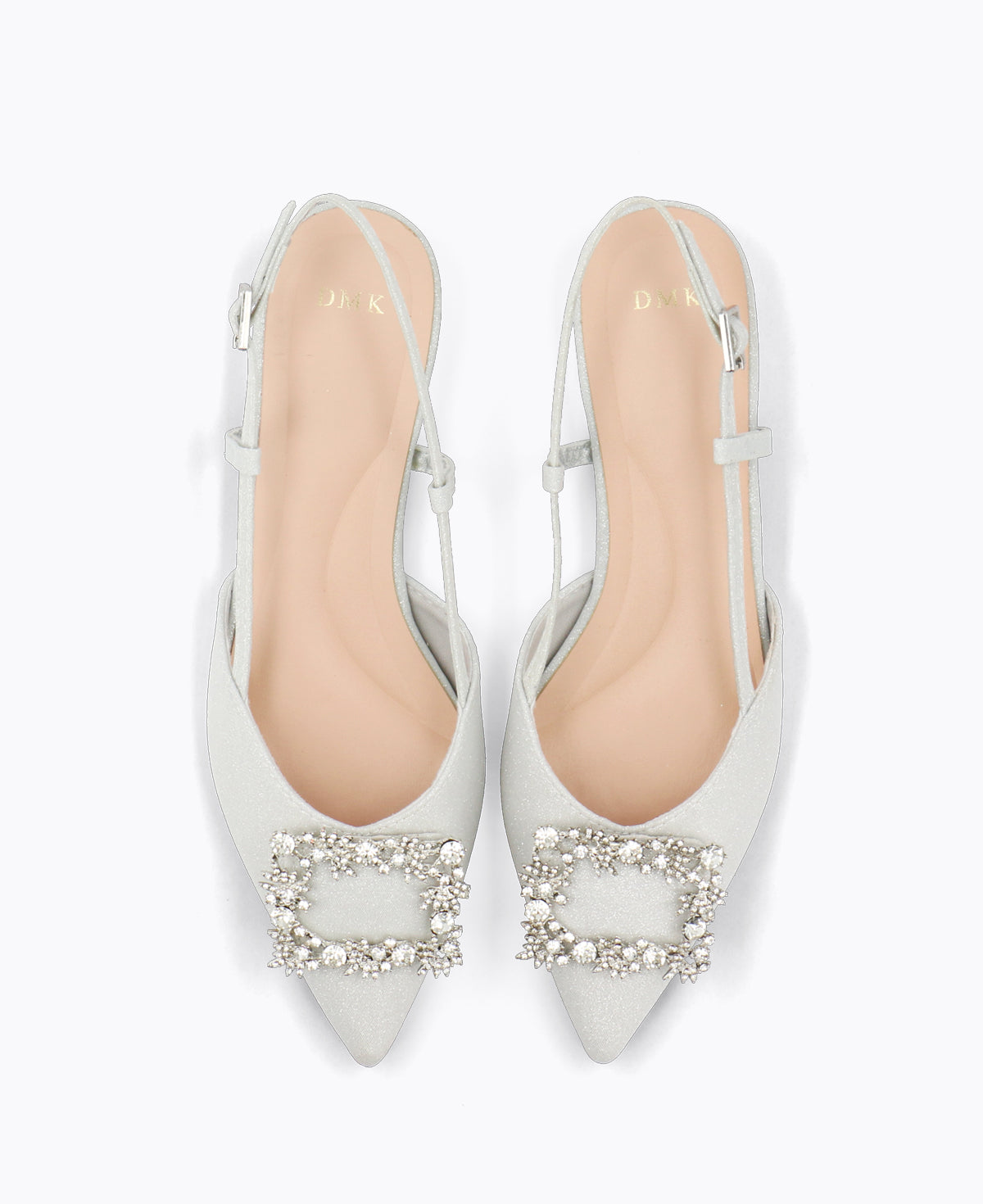 Leona Slingback Flat Pumps - Silver