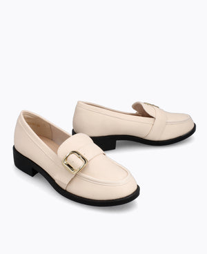 Lola Platform Loafers - Beige