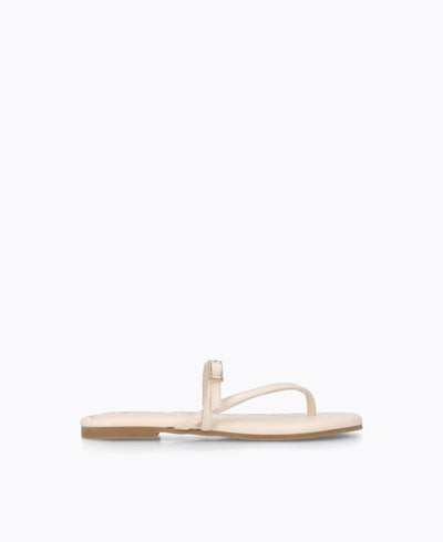 Mallory Strappy Flat Sandals - Beige