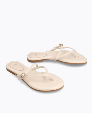 Mallory Strappy Flat Sandals - Beige